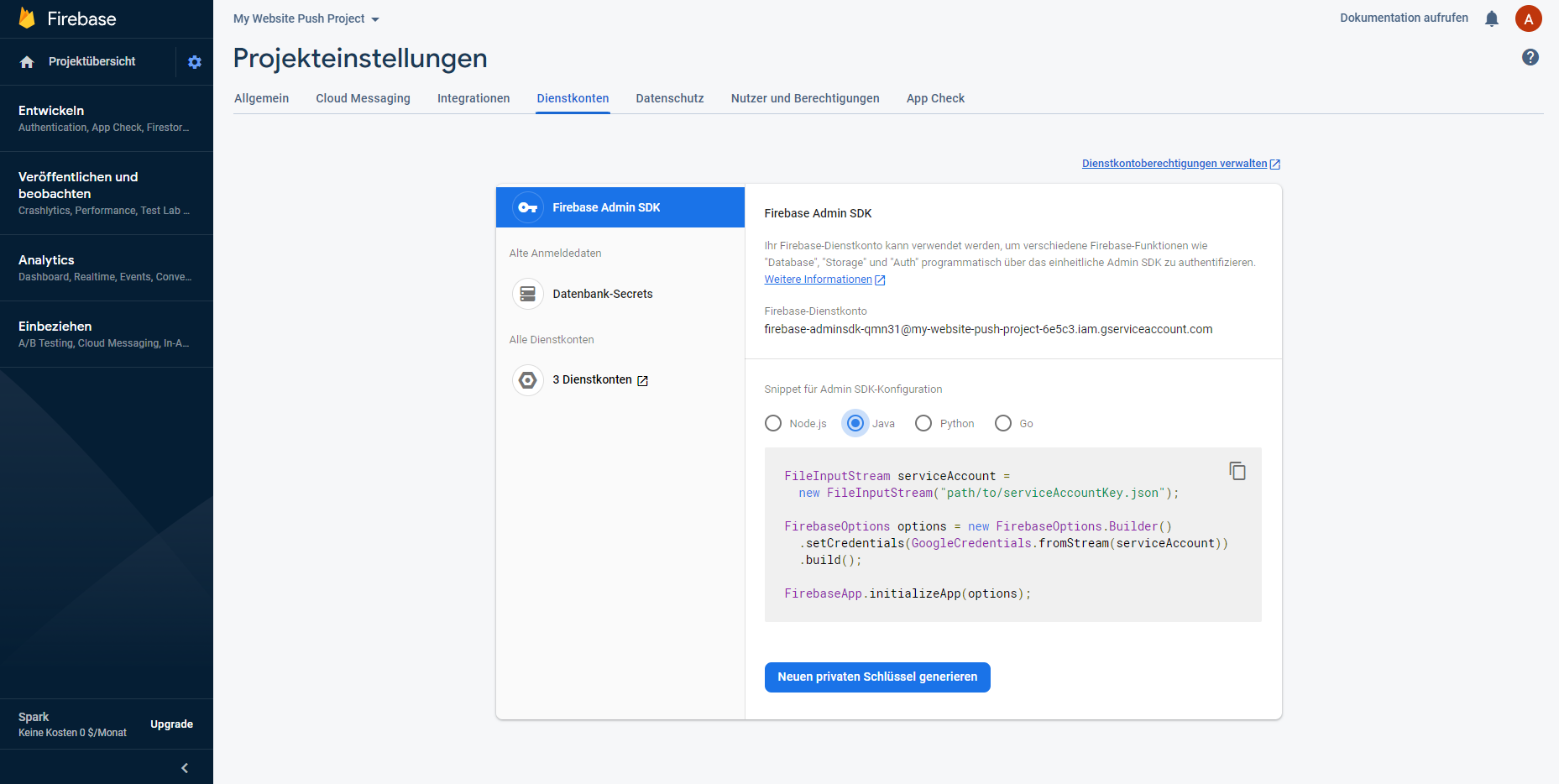 firebase admin sdk